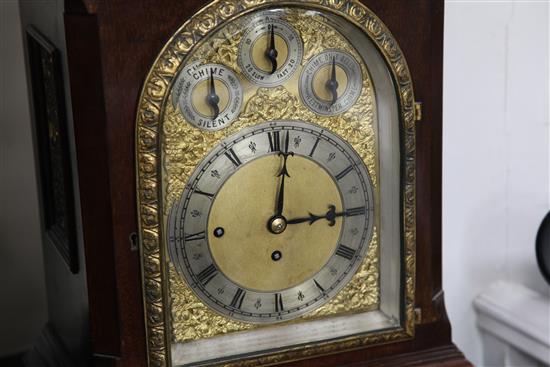 A George III style mahogany eight day chiming bracket clock, 26in.